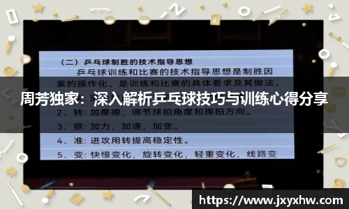 周芳独家：深入解析乒乓球技巧与训练心得分享