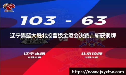 辽宁男篮大胜北控晋级全运会决赛，斩获铜牌
