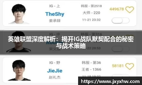 英雄联盟深度解析：揭开IG战队默契配合的秘密与战术策略