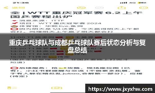 重庆乒乓球队与成都乒乓球队赛后状态分析与复盘总结